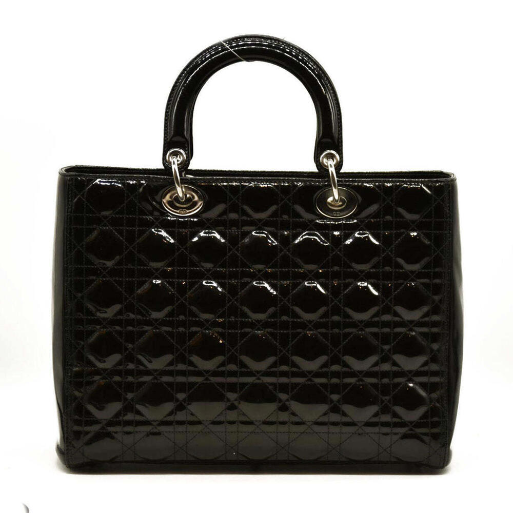 Christian Dior  Patent Cannage Large Lady Dior Black - Picture 9 of 15